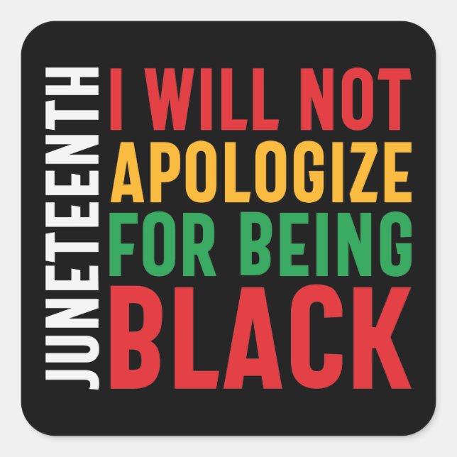 African American black pride Juneteenth Square Sticker (Front)