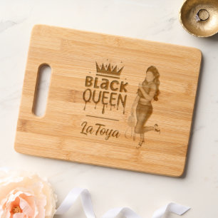 African American Black Queen Charcuterie Engraved Cutting Board