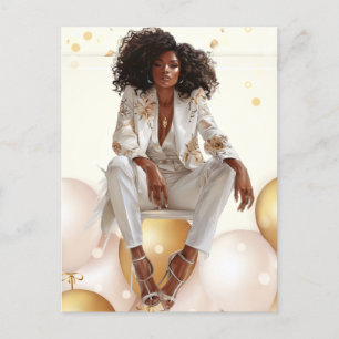 African American Black Queen Melanin Sista Shopp Holiday Postcard