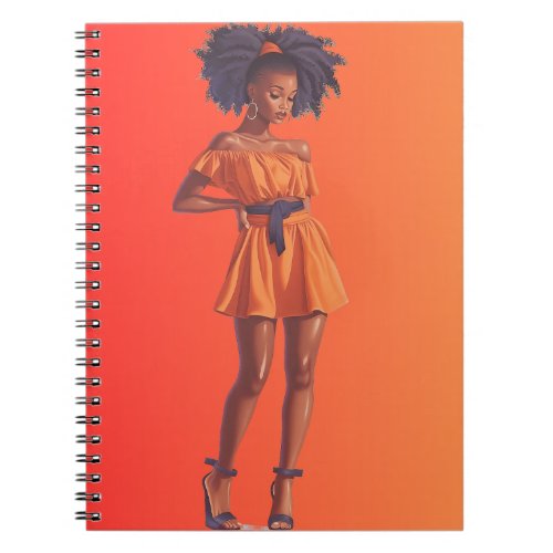 African American Black Queen Melanin Sista Shopp Notebook