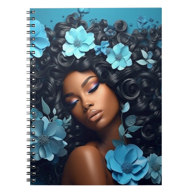 African American Black Queen Melanin Sista Shopp Notebook (Front)