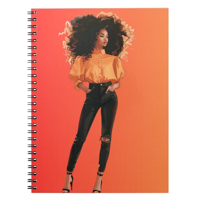 African American Black Queen Melanin Sista Shopp Notebook (Front)