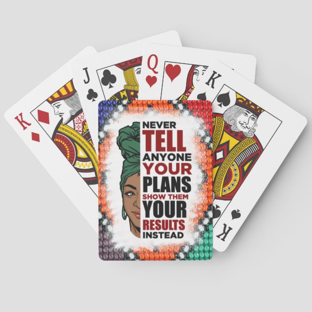 African American Black Queen Melanin Sista Shopp Poker Cards (Back)