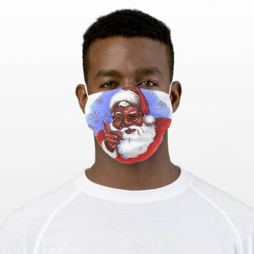 African American Black Santa Claus Christmas Adult Cloth Face Mask