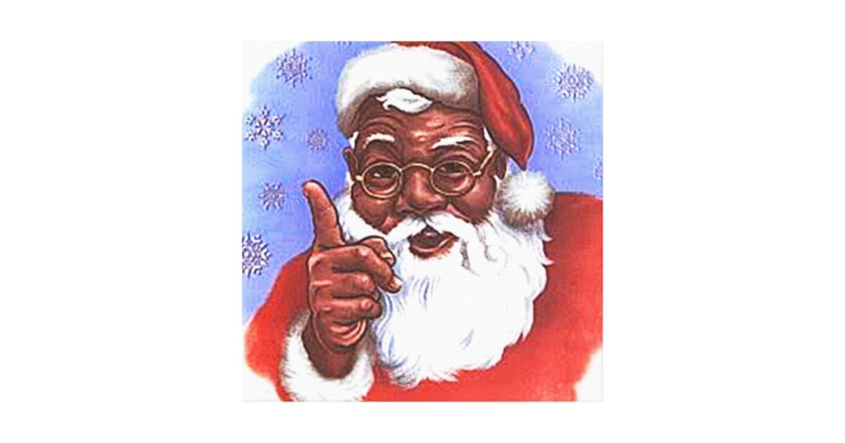 African American Black Santa Claus Christmas Canvas Print | Zazzle.com