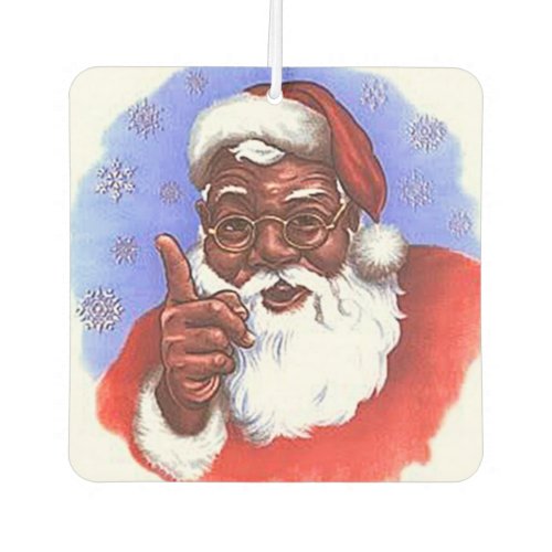 African American Black Santa Claus Christmas Car Air Freshener