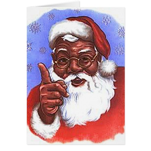 African American Black Santa Claus Christmas Card | Zazzle