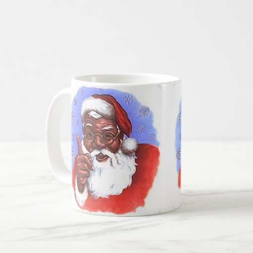 African American Black Santa Claus Christmas Coffee Mug | Zazzle