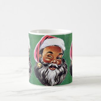 African American Black Santa Claus Christmas Coffee Mug 