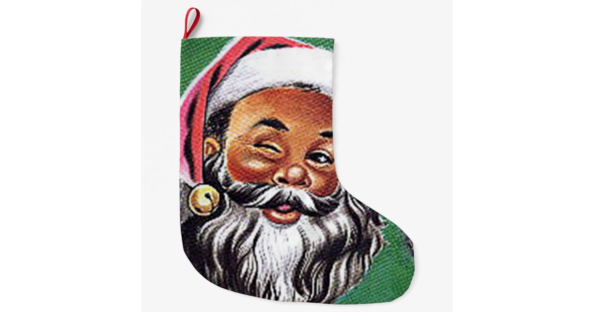 African American Black Santa Claus Christmas Large Christmas Stocking | Zazzle.com