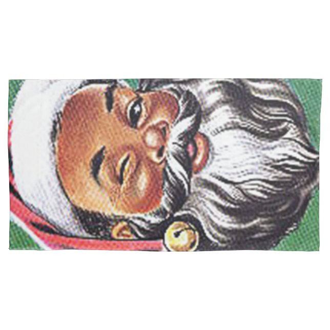 African American Black Santa Claus Christmas Pillow Case (Front)