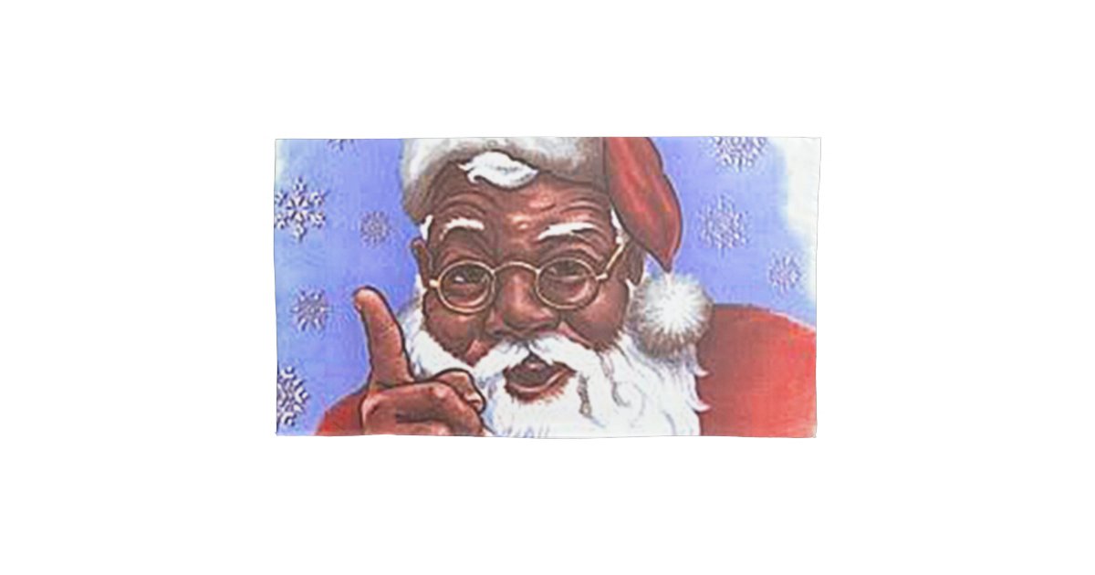 African American Black Santa Claus Christmas Pillowcase Zazzle