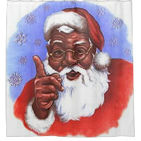 Modern Black Santa African American Christmas Bath Towel Set, Zazzle