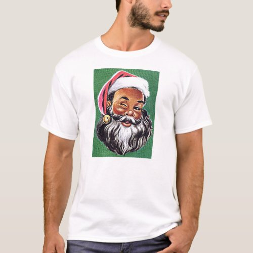 African American Black Santa Claus Christmas T_Shirt
