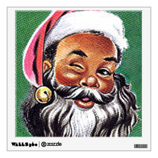 African American Black Santa Claus Christmas Wall Decal