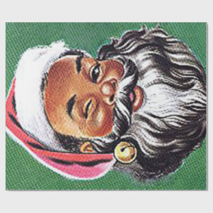 African American Black Santa Claus Christmas Wrapping Paper