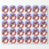 African American Black Santa Claus Christmas Wrapping Paper (Flat)