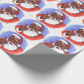 African American Black Santa Claus Christmas Wrapping Paper (Corner)