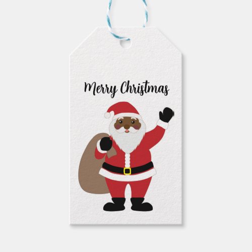 African American Black  Santa Claus  Gift Tags