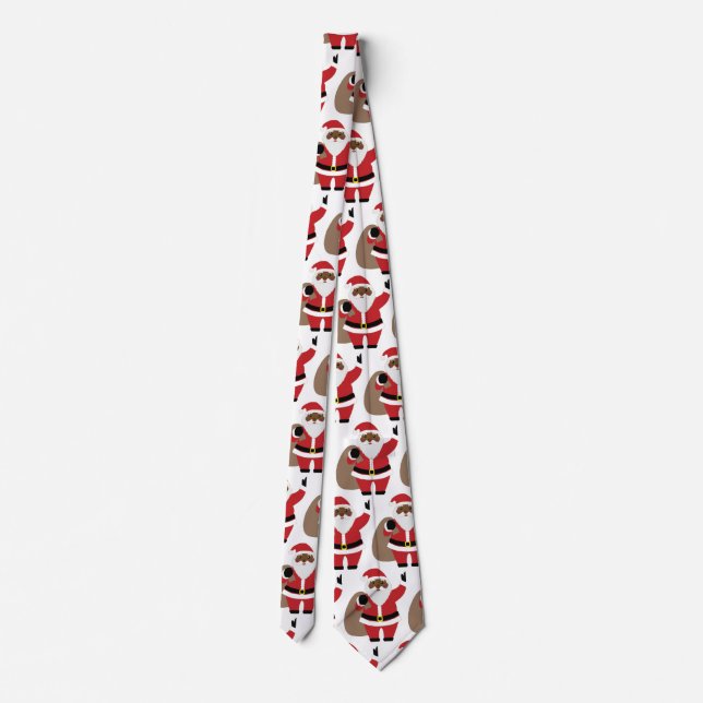 African American Black  Santa Claus  Neck Tie (Back)
