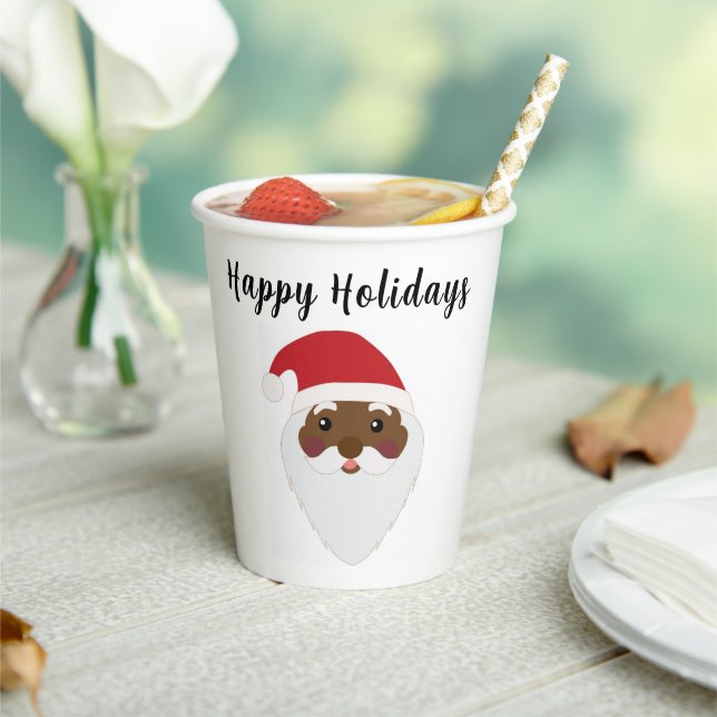  African American Black Santa Claus Paper Cups (Insitu)