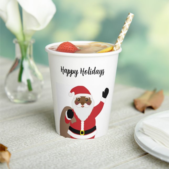  African American Black Santa Claus Paper Cups (Insitu)