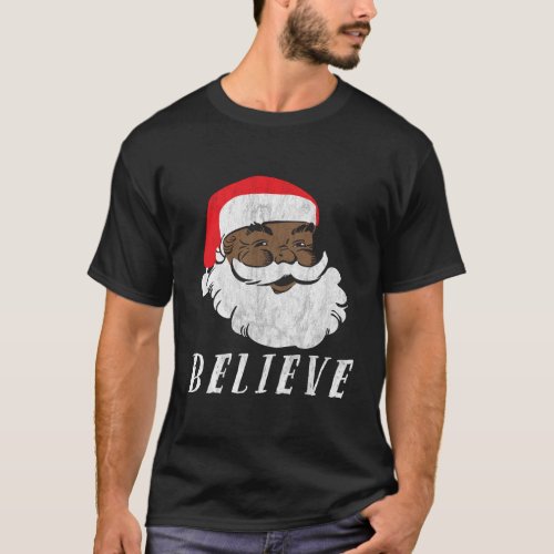 African American Black Santa Claus T_Shirt
