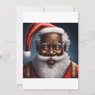 African American , Black Santa Claus T-Shirt Holiday Card