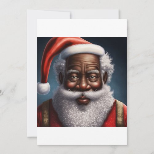 African American   Black Santa Claus T_Shirt Holiday Card