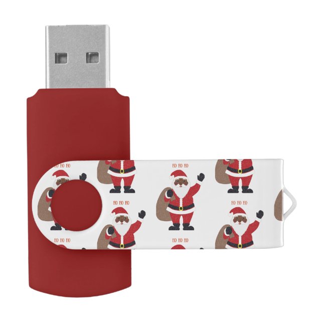 African American Black Santa Claus USB Flash Drive (Opened)