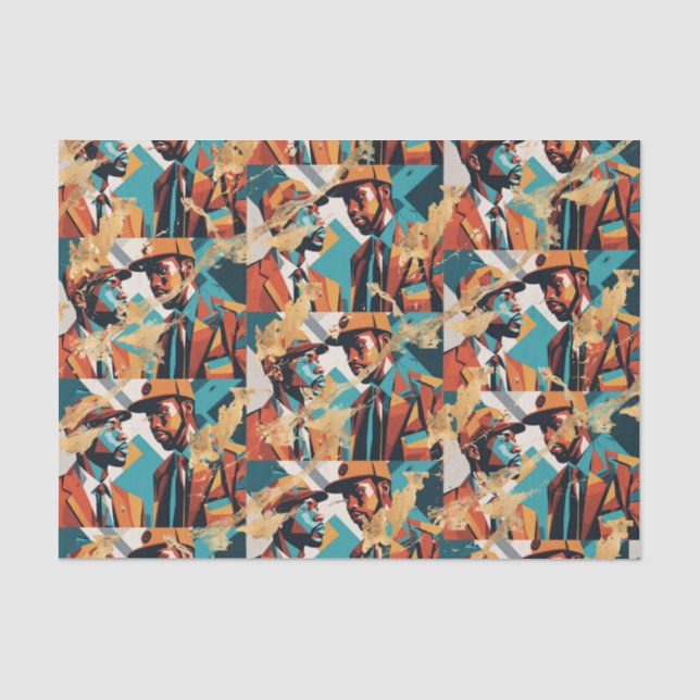 African American Black Urban Men Tissue Paper (Front)