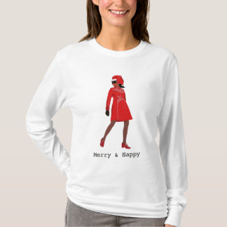 African American Black Woman Christmas Tee