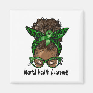 African American Black Woman Mental Health Awarene Magnet