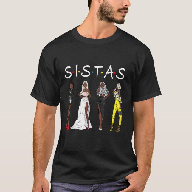 African American Black Women Black Queen Sistas Bl T-Shirt (Front)