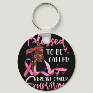 African American Blessed To Called Breast Cancer Keychain