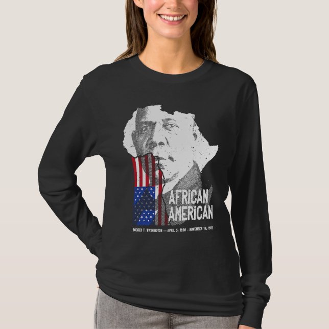 African American Booker T Washington Black History T-Shirt (Front)