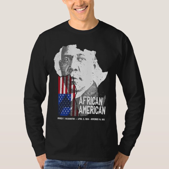 African American Booker T Washington Black History T-Shirt (Front)