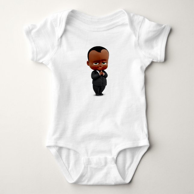 african american boss baby baby bodysuit (Front)