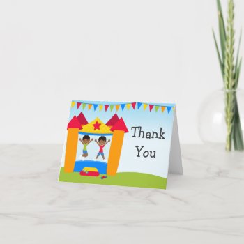 African American Bounce House Party Thank You by eventfulcards at Zazzle