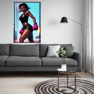 African American boxer AI Art Poster