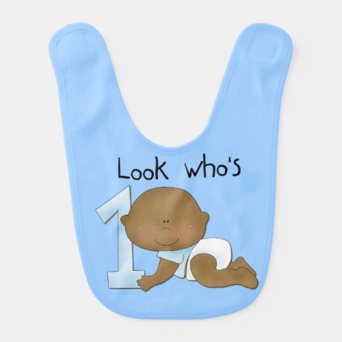 African American Boy 1st Birthday Bib