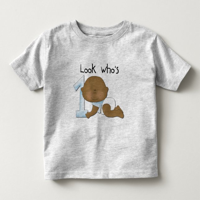 African American Boy 1st Birthday Tshirts and Gift (Front)