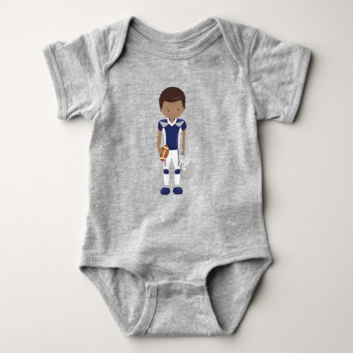 African American Boy American Football Rugby Baby Bodysuit
