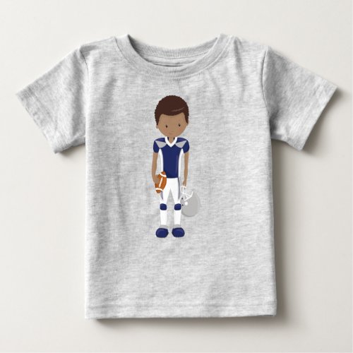 African American Boy American Football Rugby Baby T_Shirt