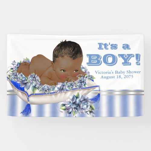 African American Boy Baby Shower Banner