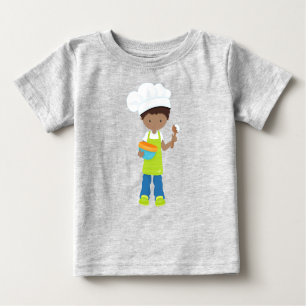 African American Boy, Baking, Baker, Bakery, Apron Baby T-Shirt