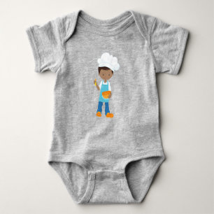 African American Boy, Baking, Baker, Pastry Chef Baby Bodysuit