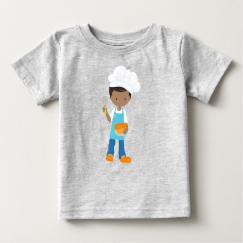 African American Boy Baking Baker Pastry Chef Baby T_Shirt