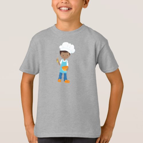 African American Boy Baking Baker Pastry Chef T_Shirt