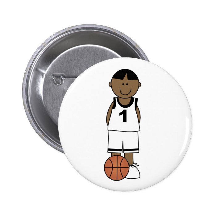 African American Boy Basketball Pin